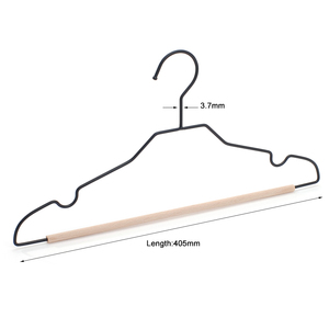 Porte-vêtements <span class=keywords><strong>double</strong></span> niveau en métal peu encombrant avec barre ronde en bois - Product Image 6