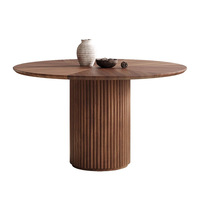 Table à manger en bois massif de style rustique médiéval, couleur noyer, petite table de salon/négociation pour espaces compacts