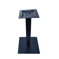 Pieds de table en métal durables pour restaurants en plein air, double fixation, pieds de table bistrot noirs, hauteur pour tables d'extérieur