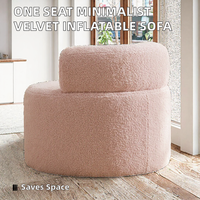 Canapé gonflable minimaliste une place, recouvert de velours, avec rembourrage en éponge compressée, idéal pour appartement, centre commercial, hôtel