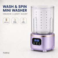Lave-linge portable 2L pour sous-vêtements, avec cuve dédiée, lavage et essorage, panneau tactile, 1000 tr/min, pour dortoir, appartement, voyage, logo personnalisé