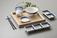 Assiette de service moderne 3 compartiments en mélamine 100 % écologique pour sauces et accompagnements – Idéale pour restaurants et hôtels