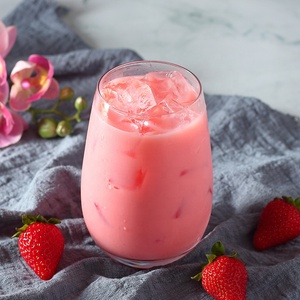 Poudre de thé au lait aux fraises-mélange instantané de thé à bulles, saveur riche, 1 kg/sac, approvisionnement en vrac, adapté aux végétaliens - Product Image 4