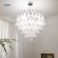 Lustre en verre rétro de luxe français pour salon, chambre, villa, escalier, salle à manger, style moderne nordique Murano, luminaire suspendu