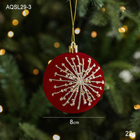 Nouveau produit : Boule lumineuse suspendue pour sapin de Noël, Ornement de sapin de Noël en velours rouge, Décoration de boule de Noël en peluche, Adorable