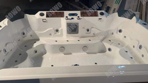 Jacuzzi de Lujo para 9-10 Personas, Spa con Panel de <span class=keywords><strong>Madera</strong></span>, Exterior de Acrílico Blanco, Piscina de Hidromasaje al Aire Libre - Product Image 5