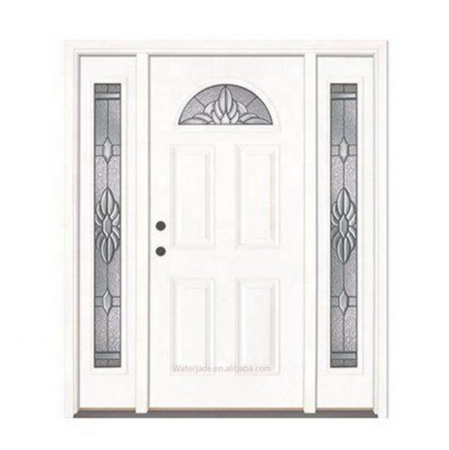 European Style Modern Fiberglass Door Customized Color Double Arched Entrance Waterproof Security Exterior Front Entry Waterjade