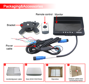 7 inch AHD Rear View Car Monitor 3CH HD 1080p 720p PAL NTSC tín hiệu video đầu vào hỗ trợ đa ngôn ngữ với điều khiển từ xa - Product Image 6