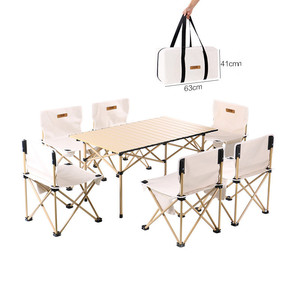 Bench Picnic Ultra-light Folding Assembly Barbecue Fishing <b>Garden</b> Outdoor Camping 5-piece <b>Table</b> and Chair Set With Storage Bag - Product Image 6