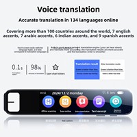 Stylo de traduction photo hors ligne M16 de niveau export, avec fonction de répétition vocale, 134 langues en ligne, chargement Type-C, enregistrement audio et écran IPS