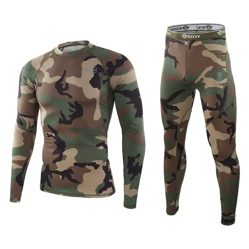 Aoyema Tactical Outdoor Nieuwe Camouflage Thermisch Ondergoed Geweven Standaard Volwassenen Taille Ademende Mannen Ondergoed Katoen Boxer