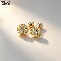 Boucles d'oreilles clous en forme de fleur avec zircone cubique, design à visser, pour piercing hélix, bijoux quotidiens pour femmes