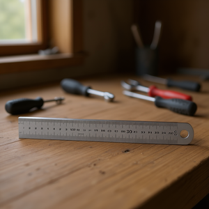 Regla de Acero de 30 cm Métrica con Orificio para Colgar, Herramienta de Medición - Product Image 3