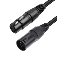 Câble audio 3 broches XLR femelle vers 5 broches XLR mâle pour mixeur/contrôleur DMX Lightspeed/DMX