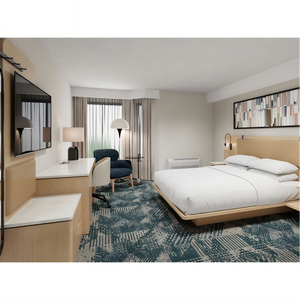 Lit de chambre d'hôtel pour auberge de jeunesse, mobilier d'hôtel, cadre de lit king-size, mobilier d'hôtel commercial en bois, applicable aux locations d'appartements - Product Image 3