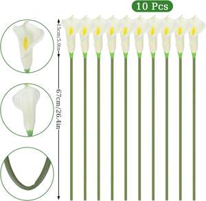 Fleur artificielle grand format en PU, aspect naturel, lys calla violet, toucher réel, pour décoration de salon, mariage et extérieur (vente en gros) - Product Image 3