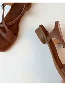 Sandales ouvertes rétro en cuir souple tressé, style romain élégant et décontracté pour femme, idéales pour l'extérieur et le quotidien - Product Image 6
