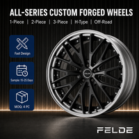 Jantes forgées concaves en alliage personnalisé 2 pièces 6061-T651 de 19 à 24 pouces, noir brillant, 5x114.3 8x170 pour Mazda RX-7 Audi RS7 Tesla Model-Y
