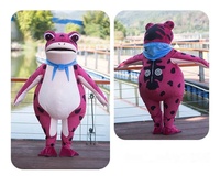 Costume gonflable de poupée de grenouille de dessin animé/costume de figure de dessin animé de grenouille costume gonflable de grenouille costume de poupée de crapaud couverture de tête en peluche