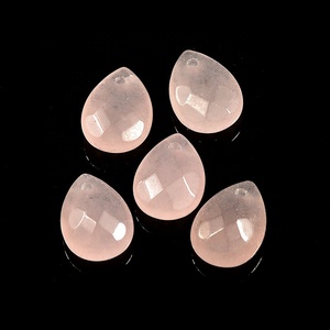 Cuarzo Rosa colgante de gota de agua encantos para jJwelry <span class=keywords><strong>haciendo</strong></span> - Product Image 1