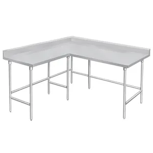 Factory Supplies Stainless Steel Corner worktable with Bottom Shelf Corner Work Table Vegetable table Worktable with Undershelf