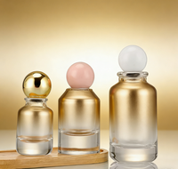 Flacon de parfum en verre rond transparent vide, design élégant, 30 ml, 50 ml, 100 ml, avec atomiseur et coffret