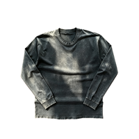 Fabricant de vêtements, t-shirts personnalisés de haute qualité, couleur personnalisée, t-shirt vintage à manches longues, effet délavé