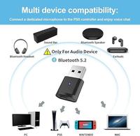Adaptador USB Inalámbrico 5.2 para PS5 y Consolas de Videojuegos con Baja Latencia y Transmisor de Audio Inalámbrico AptX-Adaptive para Auriculares