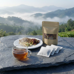 NMPT Purple Morinda Root & Abelmoschus Sagittifolius Herbal <b>Tea</b> Bags Premium 2g <b>Box</b> Packaging OEM Private Label Available - Product Image 6