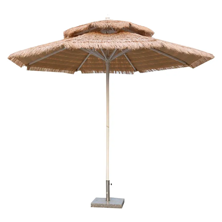 주문 고품질 몰디브 밀짚 시뮬레이션 초가 팜 비치 우산