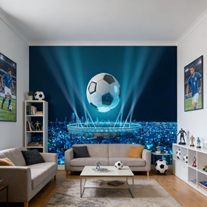 Papier peint mural de football pour les passionnés de football, décoration murale pour salon, chambre à coucher, chambre de garçons, toile murale terrain de football - Product Image 6