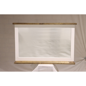 Espejo de Pared Muro Blanco y de Madera Natural con Marco Rústico y Estante de Exhibición - Product Image 2