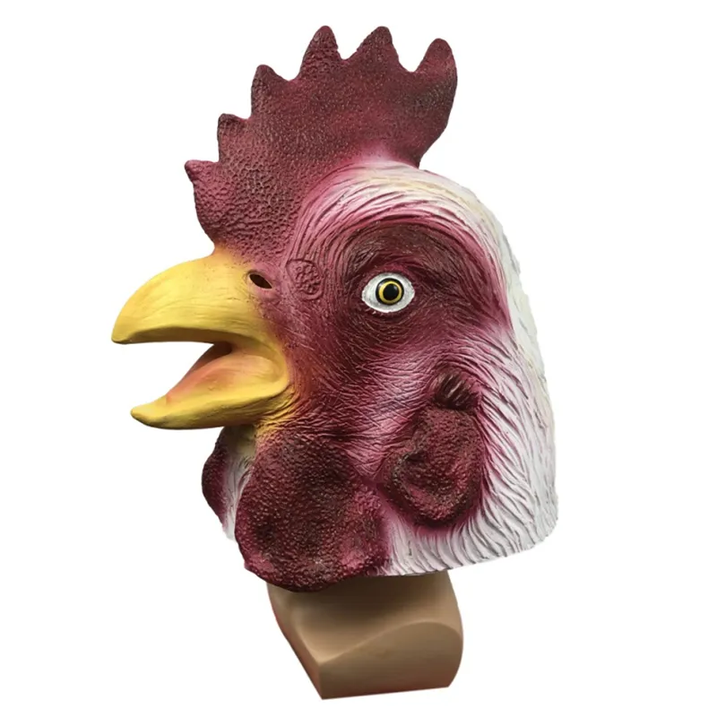 Maschera per gallo Halloween animale Masquerade Party Cosplay copricapo divertente pollo malizia vestire maschere in lattice