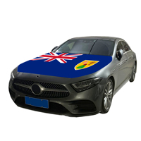 2026 îles Turques et Caïques couverture de capot de voiture drapeau couverture de moteur de voiture drapeau en gros tissu élastique personnalisé vente directe d'usine