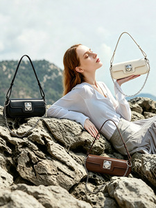 2026 New Women's Genuine Leather Underarm Shoulder <b>Bag</b> <b>Small</b> Fashion Crossbody with Chains Lightweight Adjustable Strap - Product Image 5