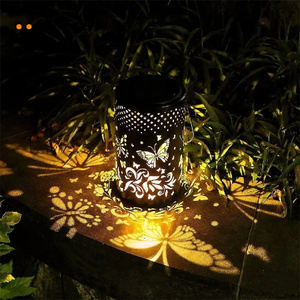 Lampe <span class=keywords><strong>solaire</strong></span> à LED en fer forgé pour arrosoir creux <span class=keywords><strong>Projecteur</strong></span> pour jardin, allée, cour, chemin, décoration, ornement - Product Image 4