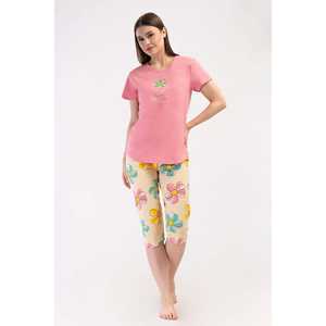 Combinaison de nuit ovale à manches courtes et col rond pour femme - Product Image 4