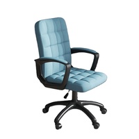 Couleur personnalisée Chaise d'ordinateur pour l'étude Travail en tissu bleu pivotant à 360 ° Chaise de bureau de direction réglable en hauteur avec roulettes