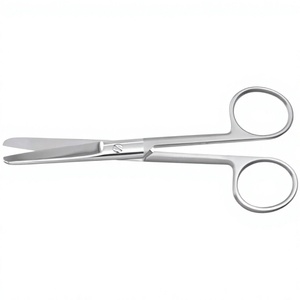Ciseaux chirurgicaux droits à bout arrondi de 4-1/2″ (11,5 cm) – Acier inoxydable, usage général ou ciseaux à sutures et draps par Vaslcare - Product Image 1