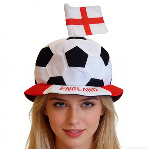 Novedades del Día <span class=keywords><strong>de</strong></span> San Jorge Sombrero Crazy Football Shaped Teams Fan Hat en Inglaterra Bandera Estilo MHH26 para uso comercial Rojo y blanco - Product Image 1