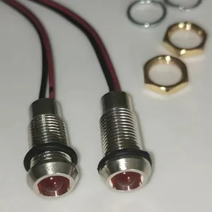 Indicatore luminoso di segnale 6mm 8mm 12mm 16mm indicatore luminoso a Led professionale 200mm cablato IP67 impermeabile lampada gialla colore opzionale