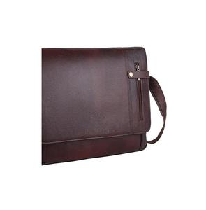 Sac messager en cuir marron de qualité supérieure pour hommes, sac de bureau pour hommes, compartiment rembourré pour ordinateur portable avec sangle réglable - Product Image 3