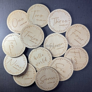 Disques en bois pour les étapes mensuelles de bébé, de 1 à 12 mois, pour l'<span class=keywords><strong>annonce</strong></span> de la naissance, cadeaux de <span class=keywords><strong>grossesse</strong></span> et de baby shower - Product Image 1