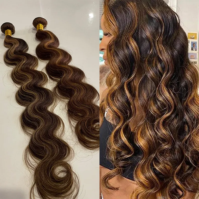 4/27 highlight 10a 100% cabelo ondulado virgem cheia pacotes de cabelo humano peruano e brasileiro