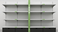 Étagères de présentation double face robustes pour la vente au détail, rayonnages multifonctionnels pour supermarchés, en acier durable léger pour magasins