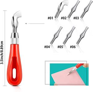 Kit de découpe et d'impression sur linoléum, outils de sculpture de tampons, coupe-linoléum, 6 coupe-linoléum assortis, kit de gravure sur bloc de luxe - Product Image 3
