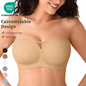 Reggiseni a <span class=keywords><strong>Fascia</strong></span> Senza Spalline Personalizzati OEM per Donne, <span class=keywords><strong>Push</strong></span>-<span class=keywords><strong>Up</strong></span> Senza Fili, Senza Cuciture, Antiscivolo, Imbottiti e Supportanti - Product Image 1