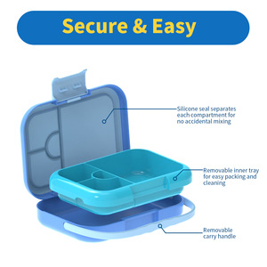 Boîte à lunch en plastique alimentaire 1-3L portable avec 3 compartiments pour enfants, usage scolaire - Product Image 5