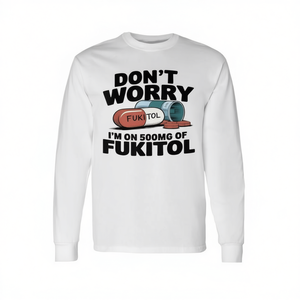 Camiseta de Manga Larga con Cuello Redondo para Hombre Adulto, Diseño Fukitol 500Mg, Impresión Promocional en Serigrafía - Product Image 2