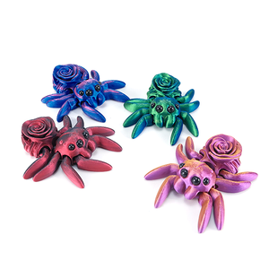 Stampa 3D simpatico ragno rosa giocattolo ornamento per auto regalo per bambini giunti mobili con dinosauro congelato fatto 1/12 di vetro - Product Image 5